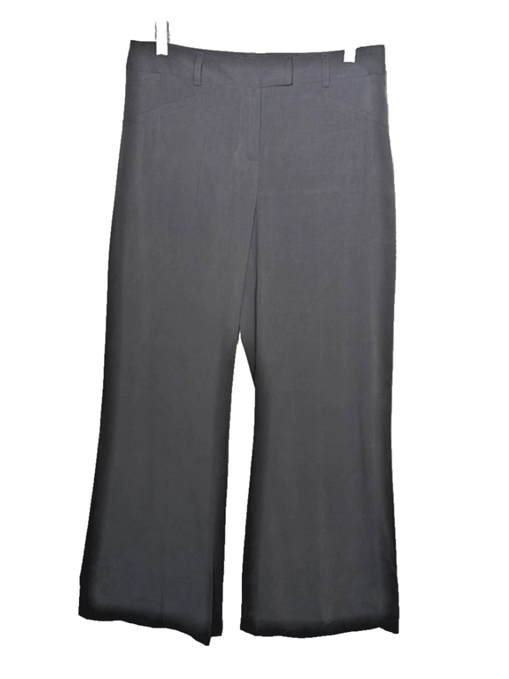 Cabi Silk Trouser Pants Wide Flare Leg Sz 6 Regular Charcoal Gray Preppy Career